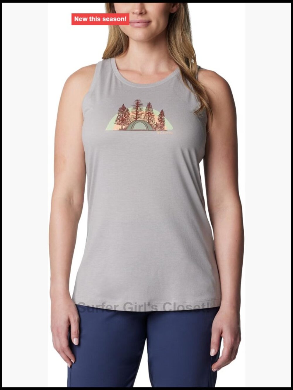 Columbia Bluff Mesa Tank Top Sleeveless Scoop Neck Cotton Blend